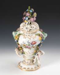 Baroque Potpourri Vase, Meissen. Baroque Potpourri Vase, Meissen.