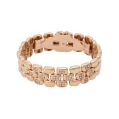 Bracelet set with 48 brilliant-cut diamonds, together approx 0,48 ct, Bracelet set with 48 brilliant-cut diamonds, together approx 0,48 ct,