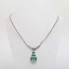Necklace with emerald Baguettes & diamond Necklace with emerald Baguettes & diamond