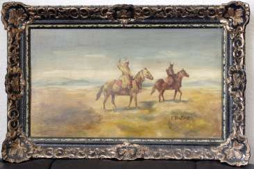 Antique painting by Franz Roubaud signed. Russia around 1880 Antique painting by Franz Roubaud signed. Russia around 1880