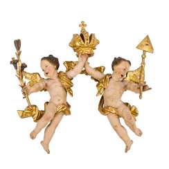 PAIR OF FLOATING PUTTI PAIR OF FLOATING PUTTI