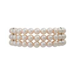 Bracelet 3 rows of cream colored beads, Bracelet 3 rows of cream colored beads,