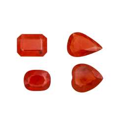 Mixed lot of 4 orange gems, Mixed lot of 4 orange gems,