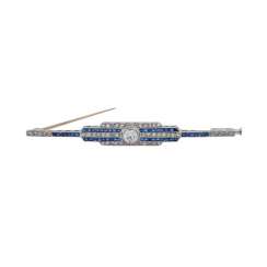 Art Deco bar brooch with old European cut diamond, approximately 0.25 ct, Art Deco bar brooch with old European cut diamond, approximately 0.25 ct,