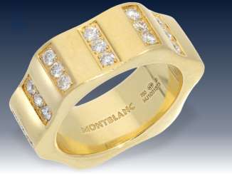Ring: äußerst massiver und hochwertiger Designer-Brillant/Goldschmiedering aus dem Hause Montblanc Ring: äußerst massiver und hochwertiger Designer-Brillant/Goldschmiedering aus dem Hause Montblanc