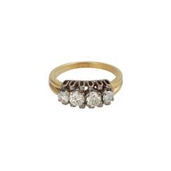 Ring with 4 brilliant-cut diamonds, together CA. 1 ct, Ring with 4 brilliant-cut diamonds, together CA. 1 ct,