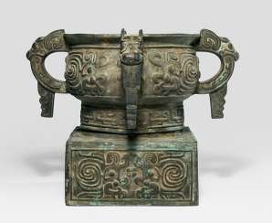 Ritual vessel of the type 'gui' is the Bronze in the style of the Zhou dynasty Ritual vessel of the type 'gui' is the Bronze in the style of the Zhou dynasty