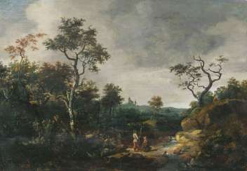 Forest landscape with a Church and a mill. Jacob Isaacsz van Ruisdael Forest landscape with a Church and a mill. Jacob Isaacsz van Ruisdael