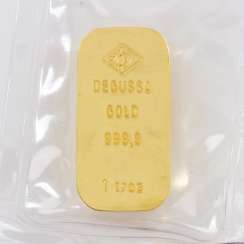 Gold bullion - 1 oz, manufacturer Degussa Gold bullion - 1 oz, manufacturer Degussa
