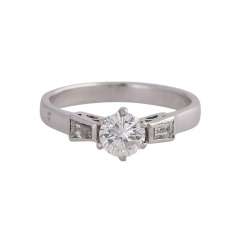 Ring mit 1 Brillant, ca. 0,6 ct, WEISS-LGW (I-J)/VS Ring mit 1 Brillant, ca. 0,6 ct, WEISS-LGW (I-J)/VS