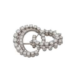 Brooch with numerous diamonds, together 2.5 ct., Brooch with numerous diamonds, together 2.5 ct.,