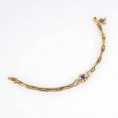 Art Nouveau-style bracelet with sapphire and old European cut diamonds Art Nouveau-style bracelet with sapphire and old European cut diamonds