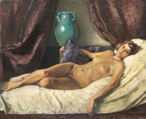 Female Nude in front of a green Vase Female Nude in front of a green Vase