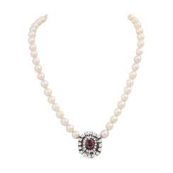 Pearl necklace with jewels-jewelry clasp, Pearl necklace with jewels-jewelry clasp,