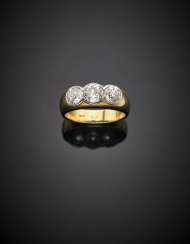 Old mine diamond yellow gold ring in all ct. 2 circa Old mine diamond yellow gold ring in all ct. 2 circa