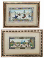2 miniature paintings of Persia 2 miniature paintings of Persia