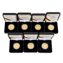 BRD / GOLD - 7 x 100 euros at 1/2 ounce gold each, BRD / GOLD - 7 x 100 euros at 1/2 ounce gold each,