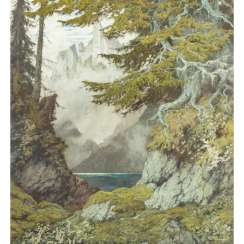 HODIENER, HUGO HODINA (1886-1945) "Castle on the bank of a mountain lake" HODIENER, HUGO HODINA (1886-1945) "Castle on the bank of a mountain lake"