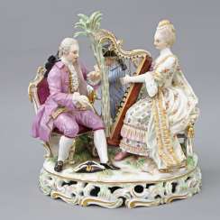 MEISSEN figure group 'The music', about 1900. MEISSEN figure group 'The music', about 1900.