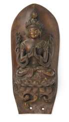 Lotosblatt mit Shadakshari Lokeshvara Lotosblatt mit Shadakshari Lokeshvara