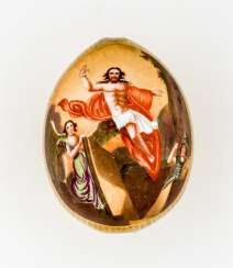 Porcelain Easter egg with the resurrection of Jesus Porcelain Easter egg with the resurrection of Jesus
