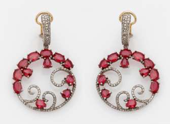 Few Russian ruby drop earrings Few Russian ruby drop earrings