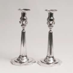 Pair of silver plated candlesticks Pair of silver plated candlesticks