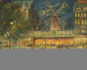 Moulin Rouge by Night, signed and inscribed Moulin Rouge by Night, signed and inscribed