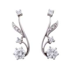 Stud earrings with brilliant-cut diamonds, together CA. 1 ct, FW (F-G)/VS-VVS, Stud earrings with brilliant-cut diamonds, together CA. 1 ct, FW (F-G)/VS-VVS,