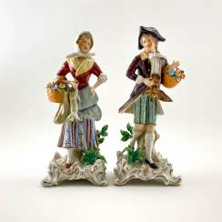 Pair of porcelain figurines of the domestic scene, Germany, Sitzendorf, perfect condition, handmade Pair of porcelain figurines of the domestic scene, Germany, Sitzendorf, perfect condition, handmade