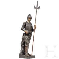 Landsknecht figure, Goldscheider manufactory, Bohemia, end of the 19th century Landsknecht figure, Goldscheider manufactory, Bohemia, end of the 19th century