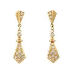 Earrings with brilliant-cut diamonds, approx 0.35 ct (hallmarked) Earrings with brilliant-cut diamonds, approx 0.35 ct (hallmarked)