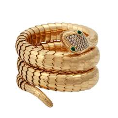 "Snake" bangle with emerald eyes "Snake" bangle with emerald eyes