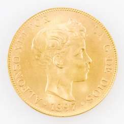 Spanien/Gold - 100 Pesetas 1897 (NP 1962), Alfonso XIII. Spanien/Gold - 100 Pesetas 1897 (NP 1962), Alfonso XIII.