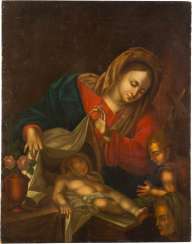 LARGE-FORMAT ICON WITH THE HOLY FAMILY LARGE-FORMAT ICON WITH THE HOLY FAMILY