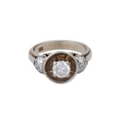 Ring with old European cut diamond approx 0,55 ct, Ring with old European cut diamond approx 0,55 ct,