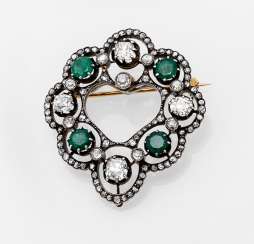 Smaragd-Diamant-Brosche Smaragd-Diamant-Brosche