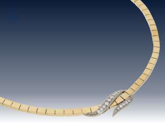 Kette/Collier: elegantes vintage Brillant-Collier, 18K Gold Kette/Collier: elegantes vintage Brillant-Collier, 18K Gold