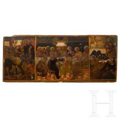 Chalkboard image with three scenes from the life of Christ, Northern Italy, around 1400 Chalkboard image with three scenes from the life of Christ, Northern Italy, around 1400