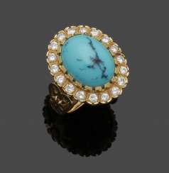 A Representative Set Of Turquoise-And-Diamond Ring A Representative Set Of Turquoise-And-Diamond Ring