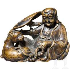 Small bronze "Sitting Sage", China, 18./19. century Small bronze "Sitting Sage", China, 18./19. century