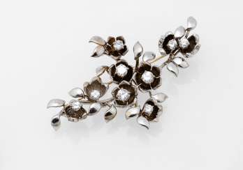 Flower branch brooch with diamonds Flower branch brooch with diamonds