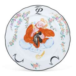 A SOVIET PORCELAIN PLATE 'THE SHOEMAKER' A SOVIET PORCELAIN PLATE 'THE SHOEMAKER'