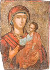 A MONUMENTAL ICON WITH THE MOTHER OF GOD HODEGETRIA FROM A CHURCH ICONOSTASIS A MONUMENTAL ICON WITH THE MOTHER OF GOD HODEGETRIA FROM A CHURCH ICONOSTASIS