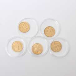 GB /GOLD - 5 x 1 Sovereign, darunter GB /GOLD - 5 x 1 Sovereign, darunter