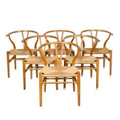 WEGNER, HANS J., Folge von 6 Stühle WEGNER, HANS J., Folge von 6 Stühle
