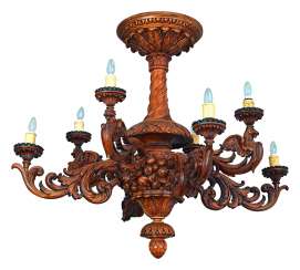 Prince-Bishop's chandelier with acanthus and fruit carvings Prince-Bishop's chandelier with acanthus and fruit carvings