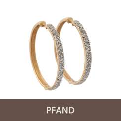 PLANE AUCTION - 1 pair of hoop earrings with diam. Trim, 14K yellow gold. PLANE AUCTION - 1 pair of hoop earrings with diam. Trim, 14K yellow gold.