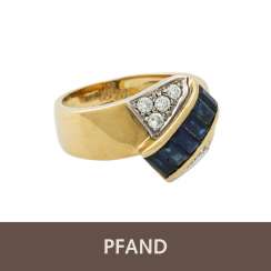 PLAFF AUCTION - 1 ladies ring, diamonds, sapphires, Wempe, gold 18 PLAFF AUCTION - 1 ladies ring, diamonds, sapphires, Wempe, gold 18