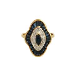 Ring with sapphires and diamonds Ring with sapphires and diamonds